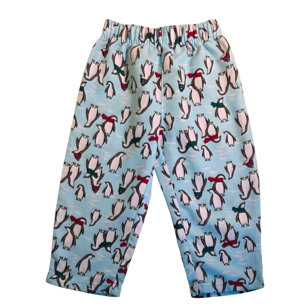 Lands End Boys Flannel Pajama Bottoms Size 2 Pengiuns NWOT